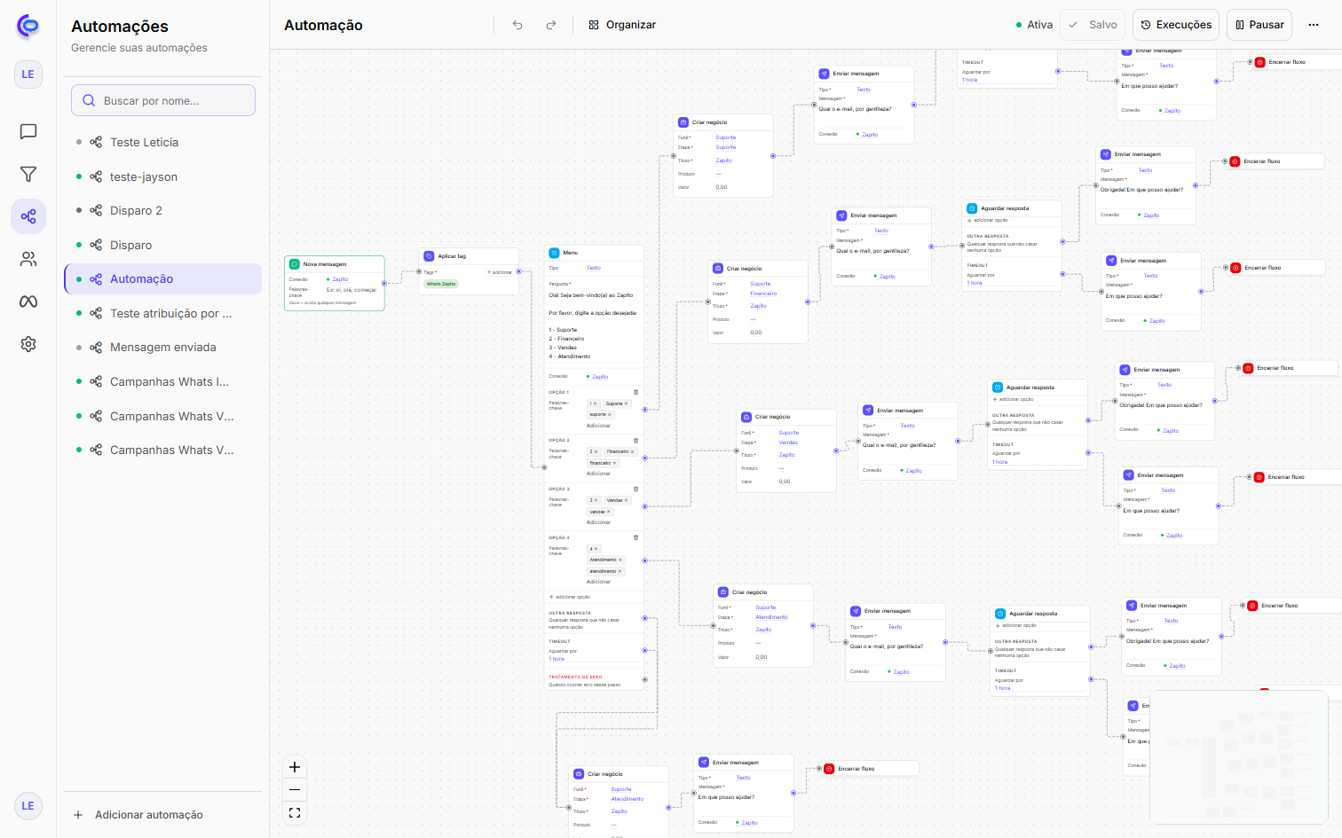 Automação visual no-code